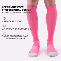 Chaussettes de compression en nylon personnalisées avec logo, 15-20 mmHg, 20-30 mmHg, chaussettes de sport colorées jusqu'au genou pour hommes et femmes