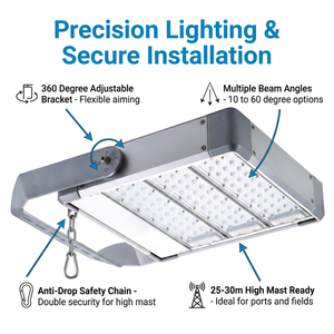 Luminaria LED IP66 de aluminio para mástil alto con terminal, 150lm/W, anticorrosión y 5 años de garantía - Product Image 5