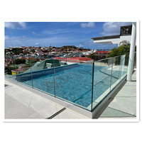Clôture de piscine durable en acier inoxydable et verre trempé pour espaces extérieurs Balcons Cours Centres commerciaux Villas Installation en DIY