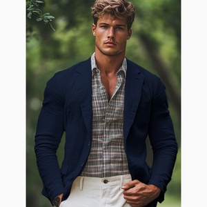 BMT 19 <b>Mens</b> Tshirt Smart Casual Slim Fit Single Breasted Anti-Wrinkle Lightweight 2 Button <b>Jackets</b> with Pockets <b>S</b>-3XL - Product Image 5