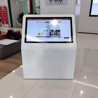 Máquina de consulta táctil inclinada de 98 pulgadas con soporte de pie, animación 16:9, para navegación, sala de exposiciones, centro comercial, publicidad y guía turística