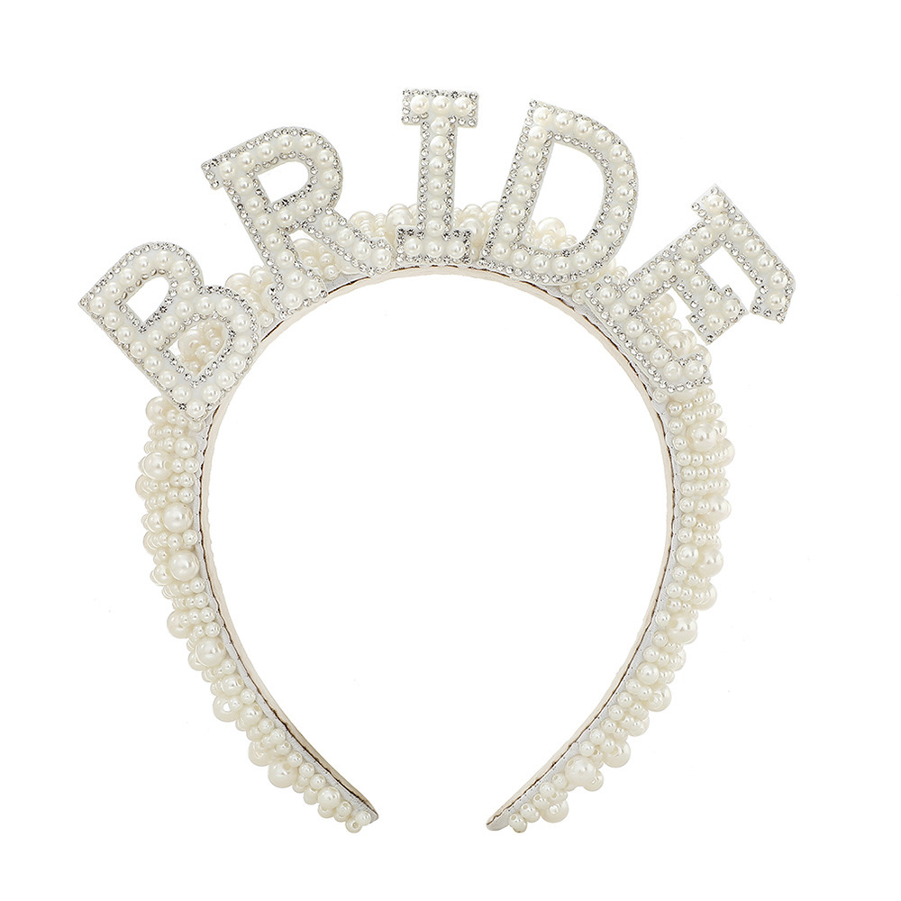 Bride hairband with white diamonds