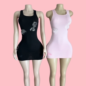 PEEQI Abiti Estivi da Donna, Stampa con Cuciture, Senza Maniche, Slim Fit, Alla Moda, <span class=keywords><strong>Sexy</strong></span>, Mini, <span class=keywords><strong>Abbigliamento</strong></span> Firmato - Product Image 4