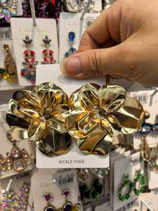 Pendiente de oro de moda grande para disfraz, sin decoloración, joyería libre de alergias, pendiente de oro grueso - Product Image 2