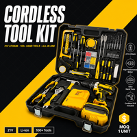 Ensemble de perceuse électrique sans fil, batterie au lithium rechargeable, perceuse à main, kit d'outils électriques pour la maison, pour la réparation de bricolage