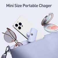 Tendance 2026 : Mini batterie externe portable 4800 mAh avec charge rapide PD et prise intégrée