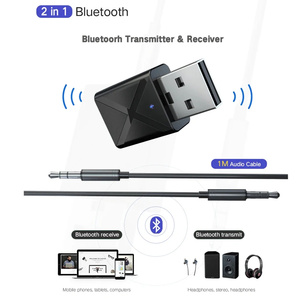 คุณภาพสูง 2 ใน 1 บลูทูธ 5.0 อะแดปเตอร์เสียงตัวรับสัญญาณ USB เครื่องส่งสัญญาณ 3.5 มม.AUX ไร้สายตัวเชื่อมต่อเสียงสำหรับ PC TV หูฟัง - Product Image 4