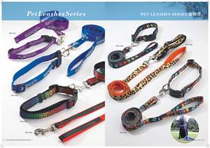 Laisse de collier de <span class=keywords><strong>chien</strong></span> imprimé en polyester avec logo en <span class=keywords><strong>caoutchouc</strong></span> personnalisé écologique de haute qualité lanière réglable - Product Image 6