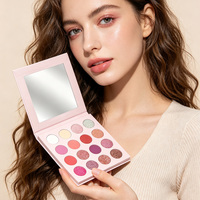 Palette de fards à paupières personnalisée à haute pigmentation avec paillettes, label privé, fini scintillant et mat, en poudre