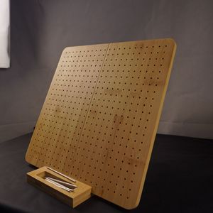 Tabla de tejer de madera de bambú, herramienta perforada cuadrada de 30x30cm para manualidades con hilo, para decoración del hogar - Product Image 4