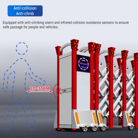 Portails de garage industriels électriques rétractables automatiques en alliage d'aluminium sans rail, style coulissant ouvert rouge/bleu, pour usage scolaire et commercial