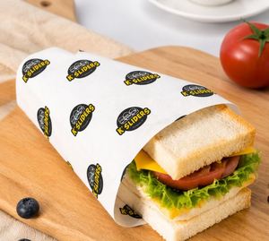Eco-Friendly Biodegradable Burger Wrapping <b>Paper</b> Custom Food Grade Grease Proof Packaging <b>Sheets</b> - Product Image 2