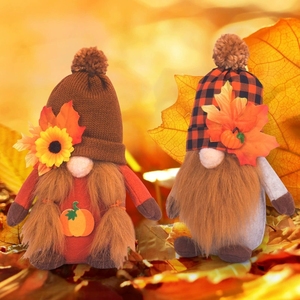 Nuevo Gnomo sin Rostro con Hojas de Arce para la Fiesta de la Cosecha de Calabazas de Halloween, Decoración de Otoño para el Día de Acción de Gracias - Product Image 3