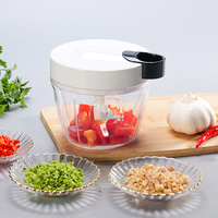 Sourire maman Portable Mini multifonctionnel en plastique PP coupe-légumes alimenté à la main nouvelle condition tirer cordon hachoir fruits légumes