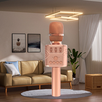 Nouveau microphone karaoké Bluetooth 2026 avec haut-parleur, micro sans fil portable avec lumières LED RGB, machine à chanter rechargeable pour les fêtes