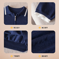 Polo en tricot pour garçons, pull court à demi-zip pour enfants, style preppy, décontracté, respirant, hauts en tricot d'été pour le sport