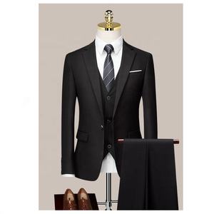 Trajes y Blazer baratos para hombre, conjunto de traje de negocios de talla grande, traje de boda de diseño con botonadura única para hombre, venta al por mayor, 3 piezas - Product Image 3