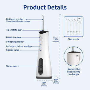 Detergente professionale per denti filo interdentale 300ml IPX7 impermeabile USB ricaricabile portatile a getto dentale irrigatore orale - Product Image 6