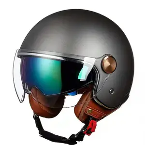 ECE 22.06 Approved Half Face Motorcycle Helmet with Sun Lens