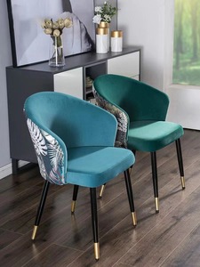 NOVA Modern Design Art Déco <span class=keywords><strong>Chaise</strong></span> de Salle à Manger Vert Fashion Velours <span class=keywords><strong>Tissu</strong></span> avec Pieds en Acier au Carbone pour Restaurant ou Villa - Product Image 3