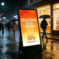 Affichage numérique portable d'extérieur alimenté par batterie, écran LCD mobile de 55 pouces, lecteur publicitaire sans fil, affichage intelligent pour événements et magasins