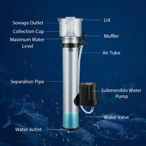 Débit d'eau réglable WEIPRO suspendu à l'écumeur de protéines d'aquarium en plastique avec pompe à eau AC 5W pour aquarium de récif d'eau salée - Product Image 3