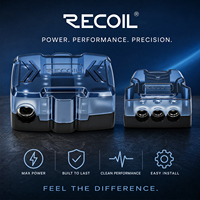 Recoil ZDFGK3 Mini-ANL Sigorta ve Topraklama Bloğu Kiti, 1/0/2/4 Giriş, 4/8 Çıkış, 3 Yollu, Çinko Alaşımı, Krom, Denizcilik Sınıfı, 9 Sigorta 60/80/100A