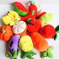 Groothandel Schattige Mini Fruit Serie Pluche Hanger Sleutelhanger Knuffel Creatieve Knuffels Groente Custom Knuffel Voor Geschenken