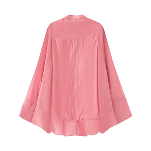 Tks <span class=keywords><strong>Abbigliamento</strong></span> <span class=keywords><strong>Donna</strong></span> Autunno 2026 Nuova Moda Camicia Larga con Volant Tendenza <span class=keywords><strong>Retrò</strong></span> Manica a Pipistrello Casual Femminile - Product Image 3