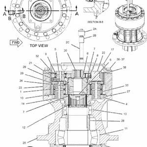 Caja de Engranajes de Giro para Excavadora Belparts E325D E324D, Conjunto de Reducción de Giro 191-2693 - Product Image 4