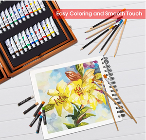 مجموعة ألوان خشبية من XinyiArt ، مستلزمات مكتبية, مجموعة أدوات الرسم مكونة من 174 قطعة ، أقلام تلوين زيتية ، أقلام تلوين للمراهقين - Product Image 3