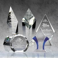 Noble Gravure personnalisée Prisma Crystal Diamond Faceted Flame Plaque Awards
