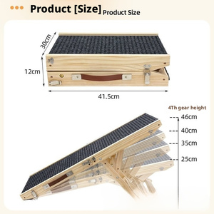 Stevige houten hondenhelling, inklapbaar, geschikt voor bed en buitengebruik - Product Image 3