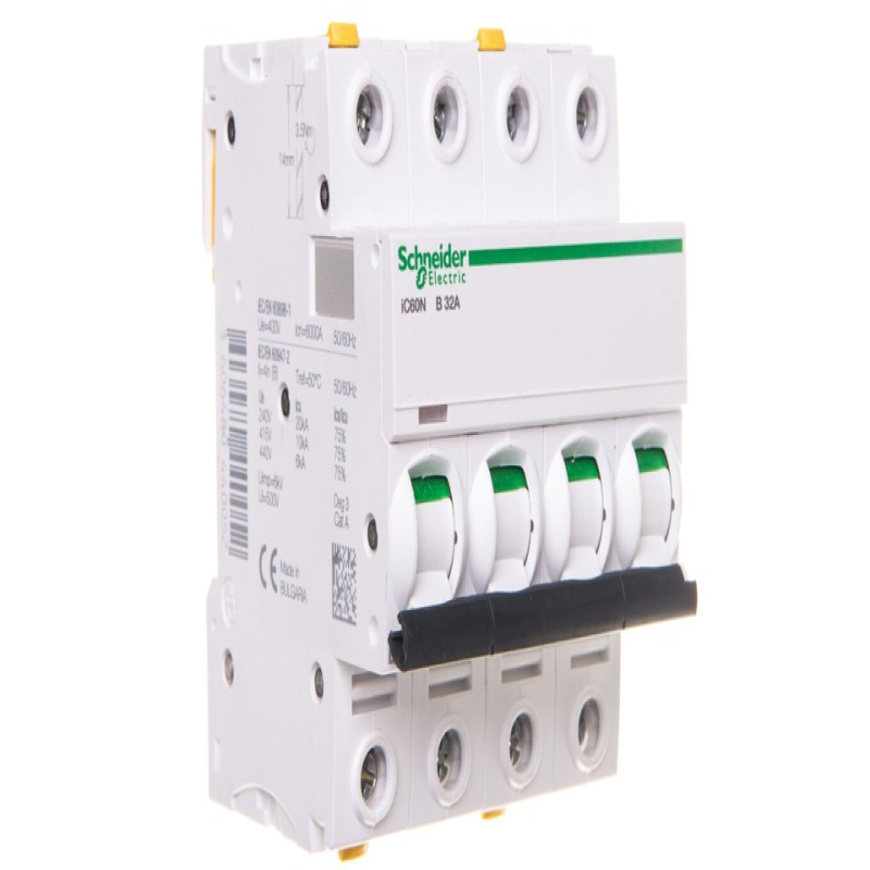 Новый и в наличии автоматический выключатель 4P B 32A 6kA IC60N-B32-4 переменного тока A9F03432 T2UK для PLC, PAC и Ctrlrs