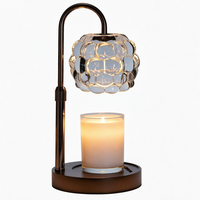 Lampe Chauffe-Cire Électrique Créative en Bambou, Lampe d'Aromathérapie, Lampe de Table Minimaliste de Luxe Faite à la Main avec Impression Typographique pour la Maison