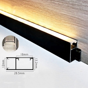 12V LED Schwarz Aluminium Profil 0,5 m U-Typ Mit Milch abdeckung Kanal Diffusor Wand dekoration Eck schrank Bar Line Tube Strip Light - Product Image 1