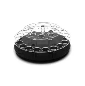 Siyah yuvarlak taban şeffaf akrilik 360 dönebilir rujlar dudak parlatıcısı kozmetik düzenleyici makyaj malzemesi teşhiri vitrin tutucu