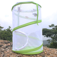 Enclos pour reptiles en fil d'acier écologique pliable, cage en maille pop-up avec fermeture à glissière, pour l'élevage de papillons et de chenilles, utilisation en extérieur