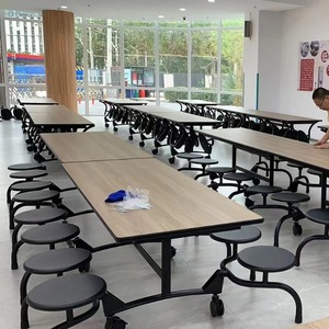 Multi Functional <b>Folding</b> <b>Dining</b> <b>Table</b> Wood Top Oblong Natural Color Durable Restaurant Use Child Target - Product Image 2