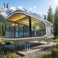 Maison capsule modulaire en acier de luxe, portable, installation rapide, maisonnette préfabriquée pour Airbnb, hôtel, séjour chez l'habitant, glamping, espace de villégiature écologique