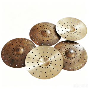 Platillo apilable de bronce B20 hecho a mano con múltiples orificios, efecto seco, para batería - Product Image 4