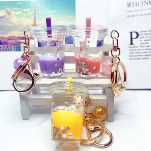 Mini Drink <b>Floating</b> Keychain Creative Cute Milk Tea Beverage Acrylic Liquid Keychain - Product Image 2