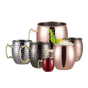 Cuivre Cure Moscou Mule Tasses | Tasses martelées de grande taille 19 onces | Tasses à doublure en acier inoxydable - Product Image 2