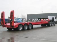 Semi-remorque de transport d'excavatrices à plateau surbaissé en acier robuste avec rampe hydraulique, multi-essieux, capacité de charge de 20-25 tonnes, suspension pneumatique