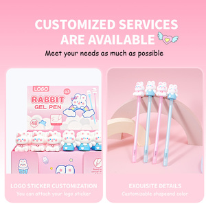 0.5 मिमी प्यारा खरगोश टोपी जेल पेन, गुलाबी और नीले कावायी लेखन पेन स्कूल कार्यालय की आपूर्ति के लिए पेन - Product Image 6
