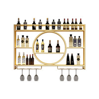 Porte-vin mural en fer forgé de style nordique, étagère de rangement pour bar et restaurant, décoration intérieure, présentoir à vin rouge