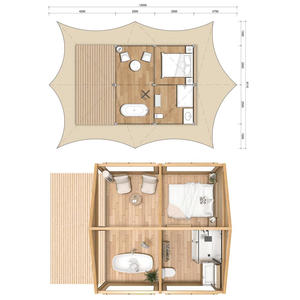 Tende da Campeggio di Lusso Premium per Hotel e <span class=keywords><strong>Resort</strong></span> all'Aperto Lodge Personalizzato in Legno e Tela da <span class=keywords><strong>Glamping</strong></span> con Bagno - Product Image 6