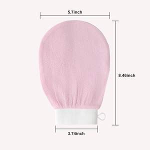 Custom 100% Mulberry Raw Silk <b>Body</b> Bath <b>Scrub</b> Exfoliating Glove Mitt Oval Eco-friendly - Product Image 3