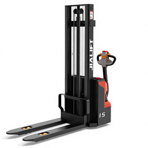 CDD15J-L Walk-behind Electric Stacker Channel Steel Mast <b>Pallet</b> Stacker for Machinery Repair Shops 1500kg Load - Product Image 1