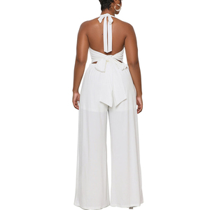 Summer Solid Color Fashion <b>Casual</b> Halter <b>Wide</b> <b>Leg</b> <b>Jumpsuit</b> for Women Fashion - Product Image 4